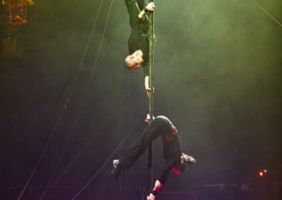 Antoine et Rocco au Festival mondial du cirque de demain. Mât chinois.
